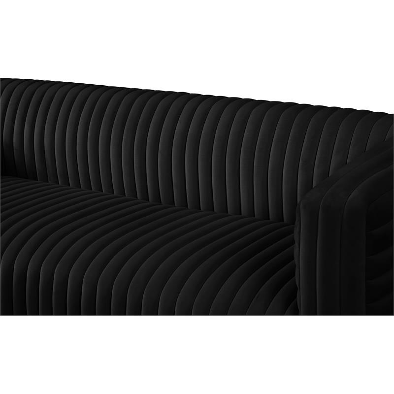 Meridian Furniture Ravish Black Velvet Sofa