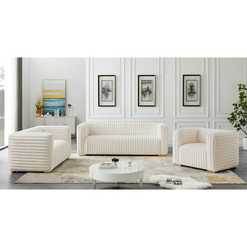 Meridian Furniture Ravish Cream Velvet Chair