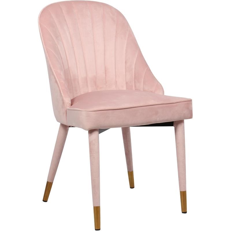 Meridian Furniture Belle Pink Velvet Dining Chair (Set of 2)