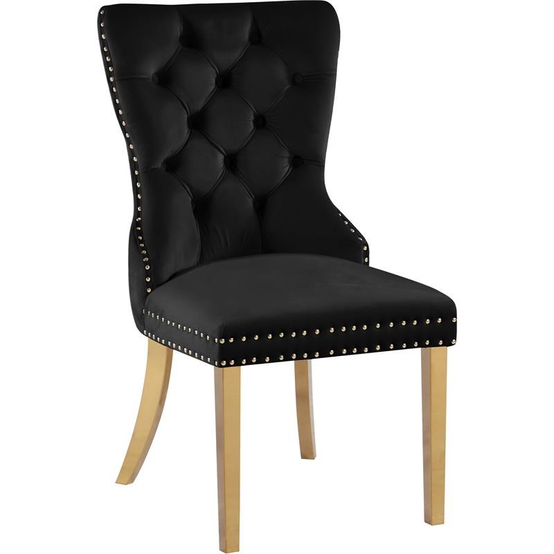 Meridian Furniture Carmen Black Velvet Dining Chairs (Set of 2)