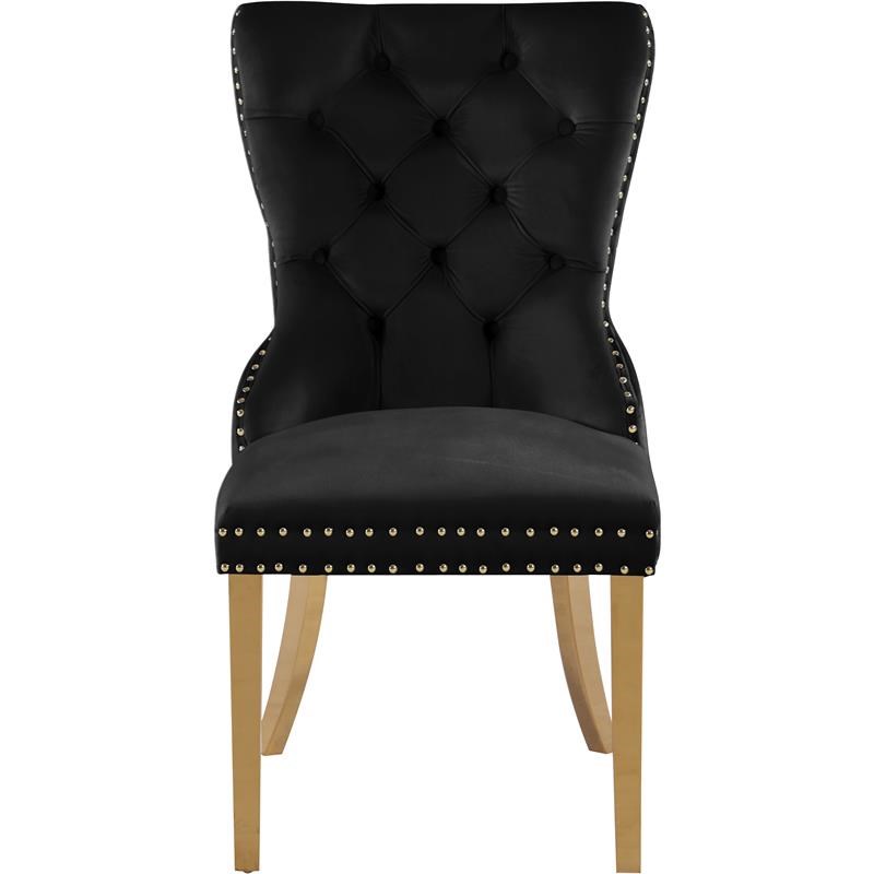 Meridian Furniture Carmen Black Velvet Dining Chairs (Set of 2)
