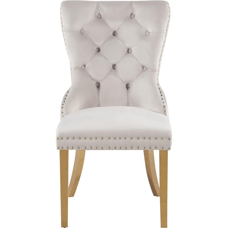 Meridian Furniture Carmen Cream Velvet Dining Chairs (Set of 2)
