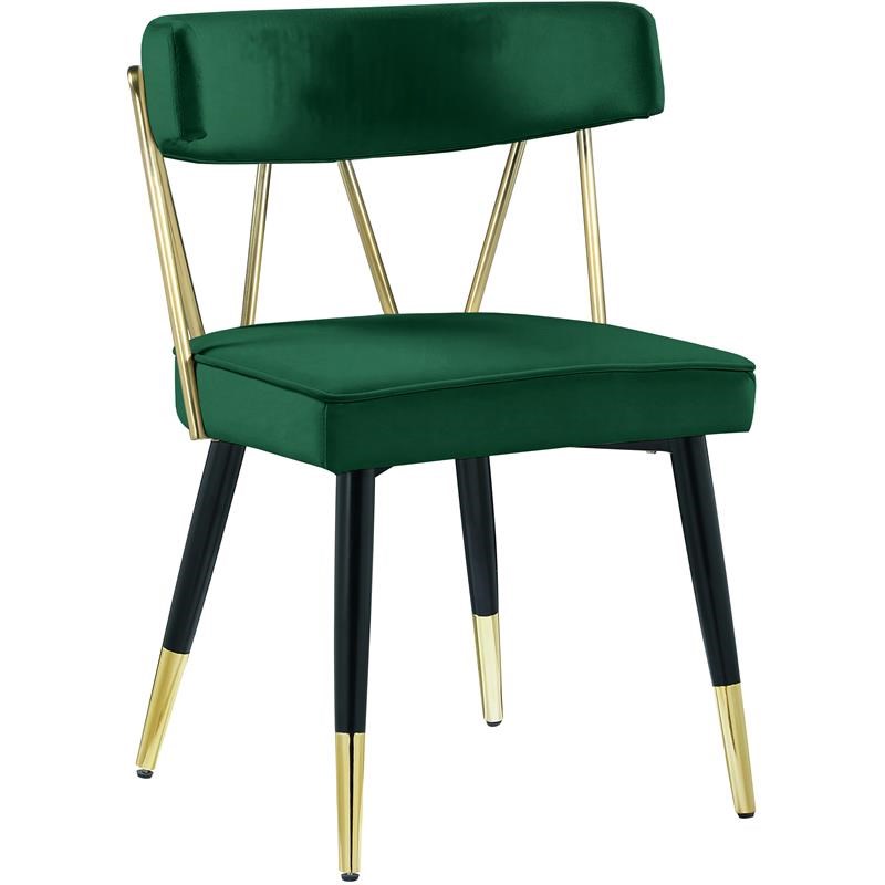 Meridian Furniture Rheingold Green Velvet Dining Chair (Set of 2)