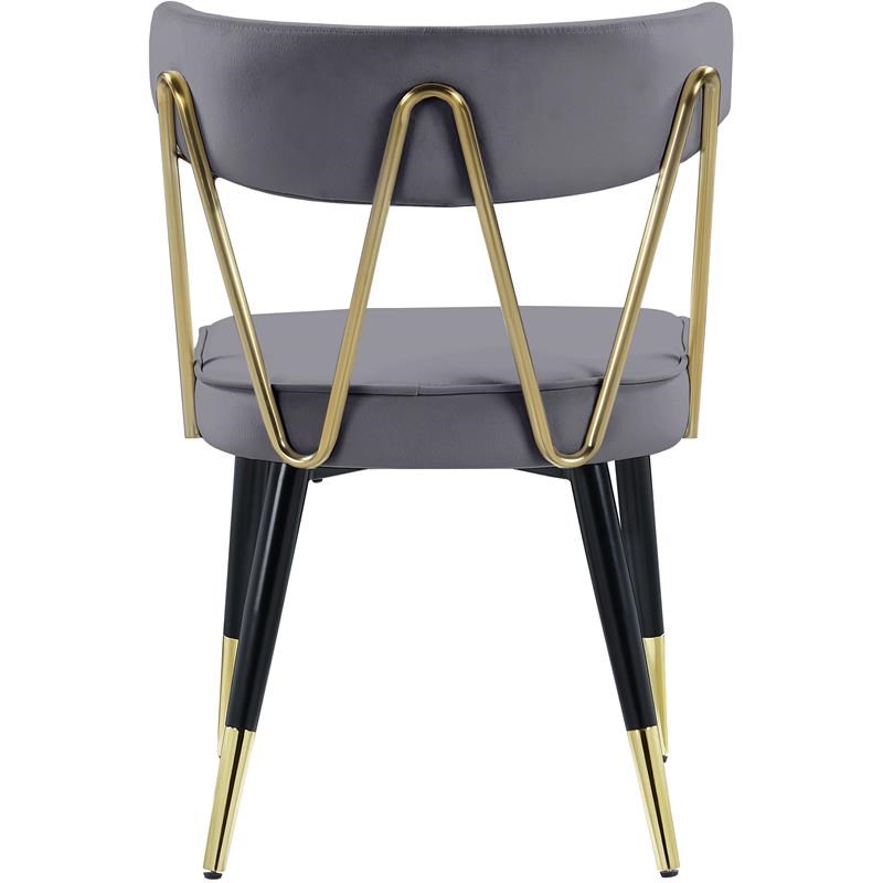 Meridian Furniture Rheingold Grey Velvet Dining Chair (Set of 2)