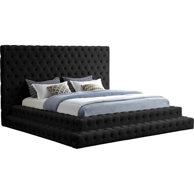 Meridian Furniture Revel Black Velvet King Bed