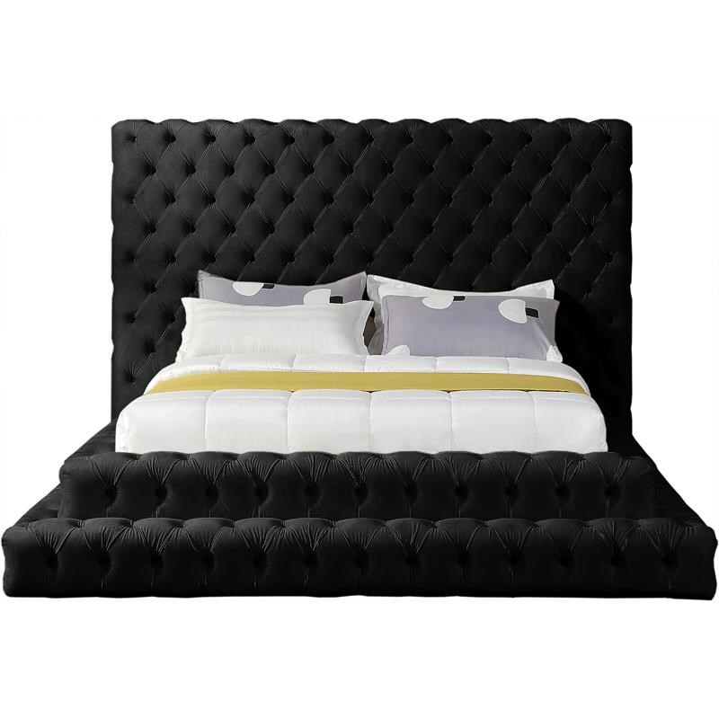 Meridian Furniture Revel Black Velvet Queen Bed