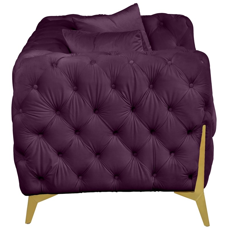 Meridian Furniture Kingdom Purple Velvet Loveseat