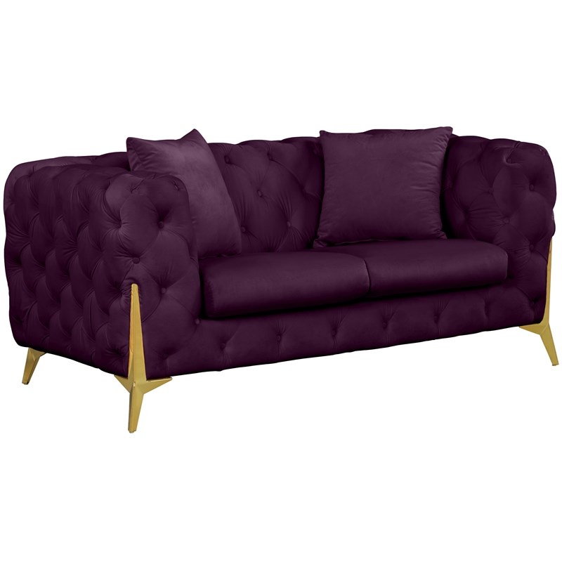 Meridian Furniture Kingdom Purple Velvet Loveseat
