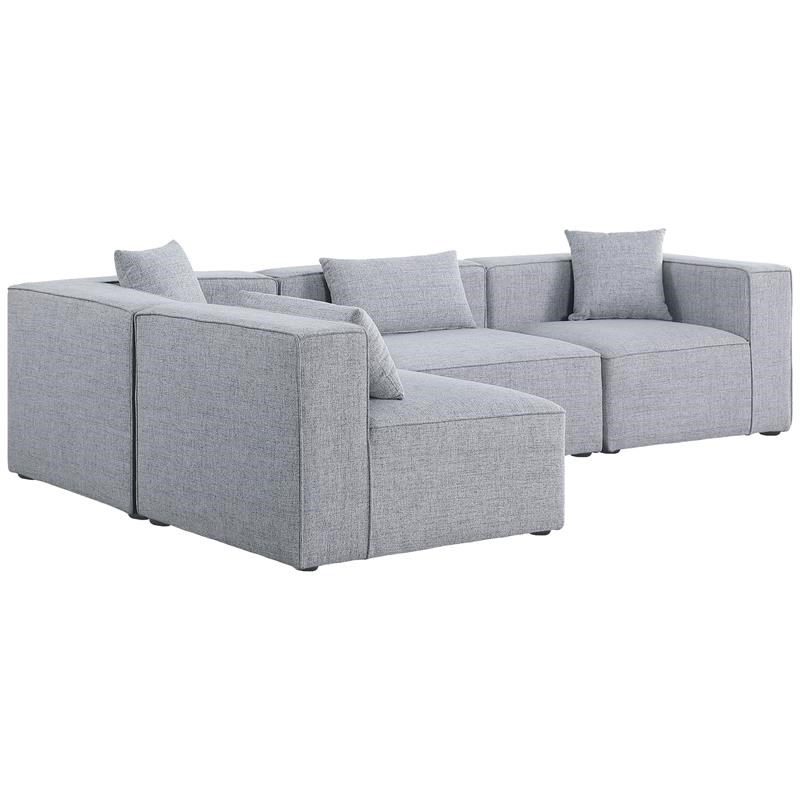 Meridian Furniture Cube Grey Durable Linen Modular Sectional
