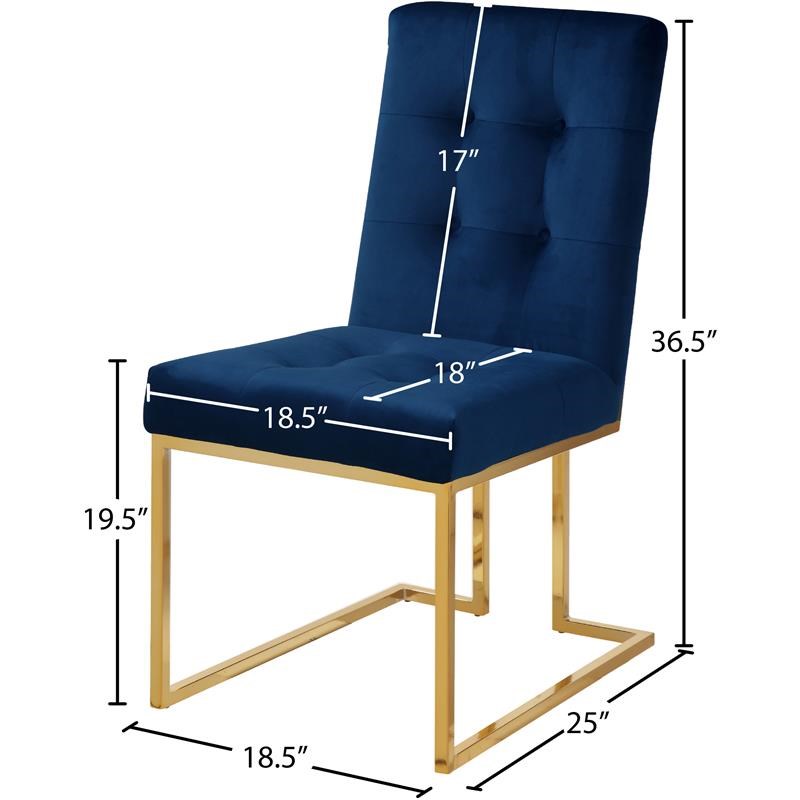 Pierre Navy Velvet Dining Chair (Set of 2)