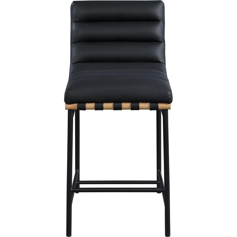 Burke Black Faux Leather Counter Stool
