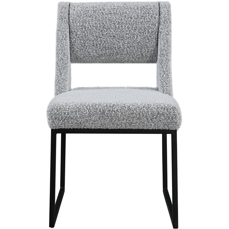 Jayce Grey Boucle Fabric Dining Chair (Set of 2)