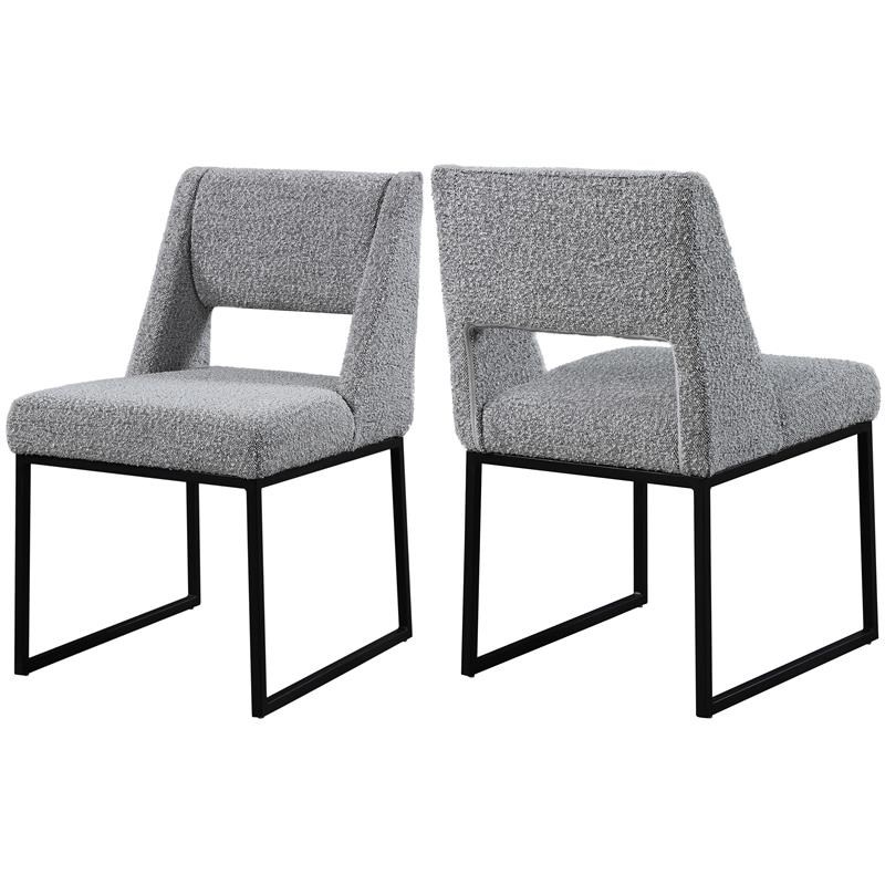 Jayce Grey Boucle Fabric Dining Chair (Set of 2)