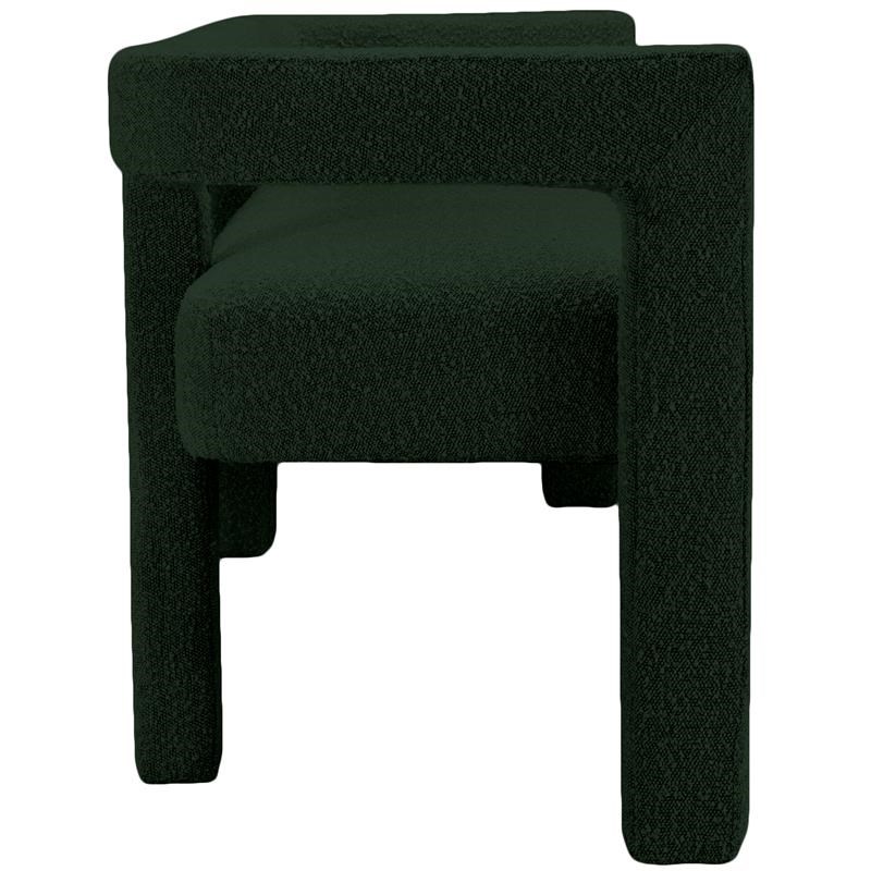Athena Green Boucle Fabric Bench