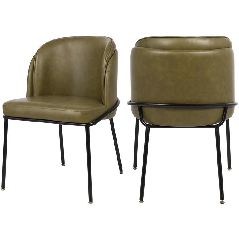 Jagger Olive Faux Leather Dining Chair (Set of 2)