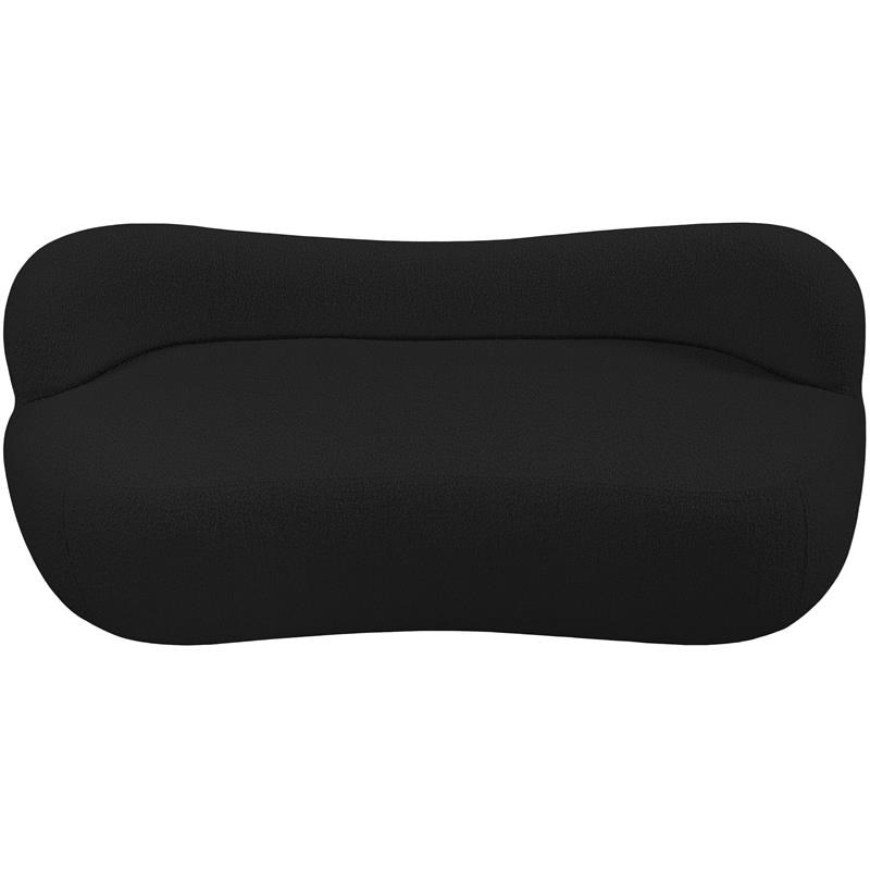 Flair Black Boucle Fabric Bench