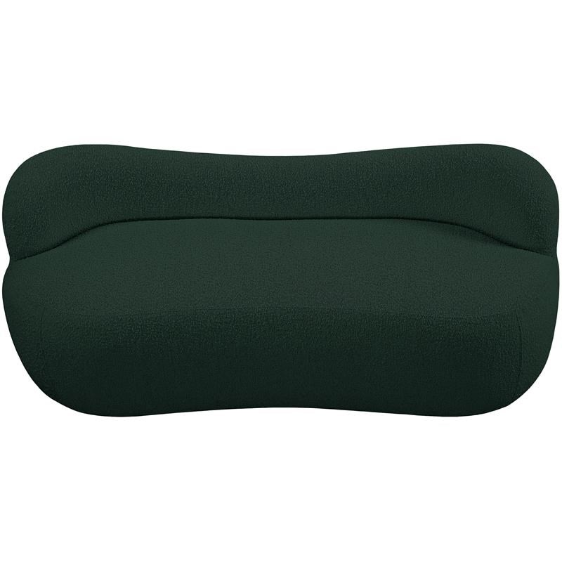 Flair Green Boucle Fabric Bench