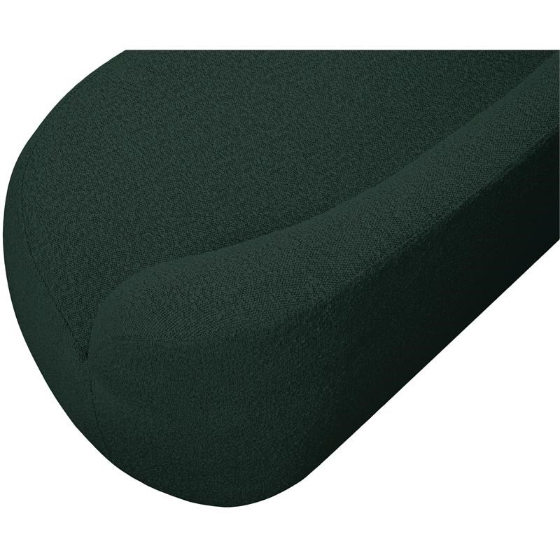 Flair Green Boucle Fabric Bench