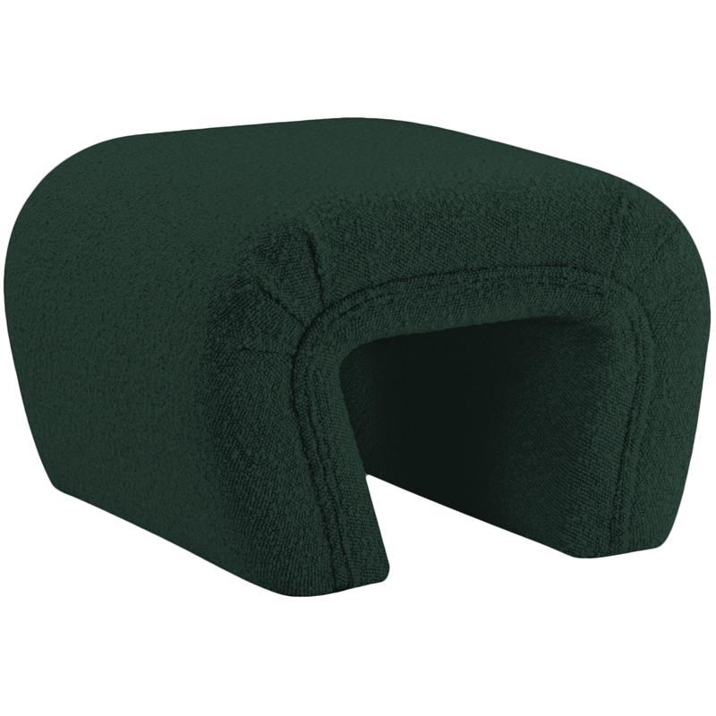 Odelia Green Boucle Fabric Bench