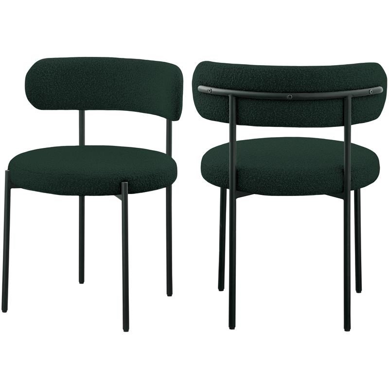 Beacon Green Boucle Fabric Dining Chair (Set of 2)