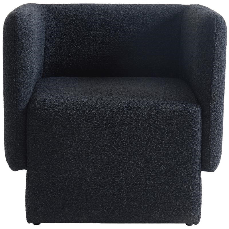 Vera Black Boucle Fabric Accent Chair
