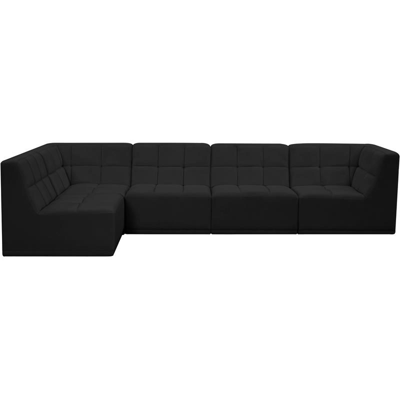 Relax Black Velvet Modular Sectional Homesquare