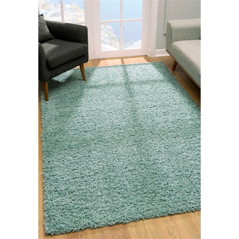 Malibu Collection Modern Shaggy Area Rug 9x12 U-Blue | Homesquare