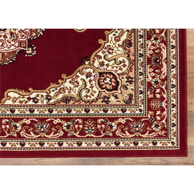 Princess 5x7 Oriental Medallion Area Rug 811 in Burgundy Burgundy ...