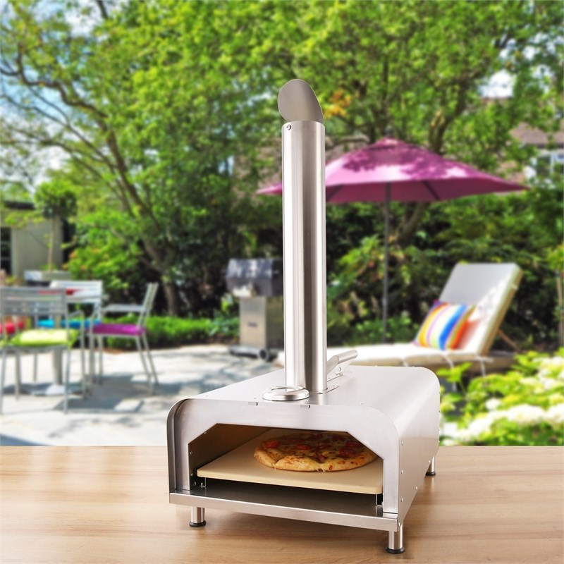 fremont wood pellet fire pizza oven portable stainless steel frame Fremont Portable Stainless Steel Wood Fired Pizza Oven