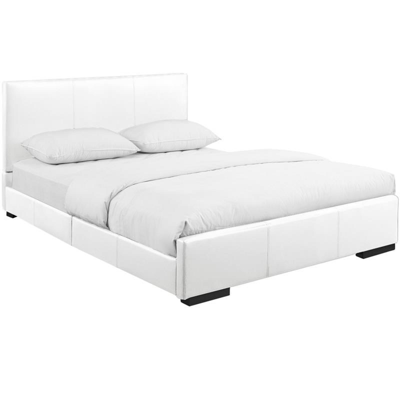 Details about   Camden Isle White Faux Leather King Hindes Upholstered Platform Bed 
