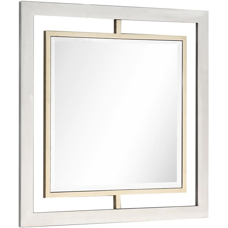 Camden Isle Virginia Wall Mirror with Stainless Steel Frame