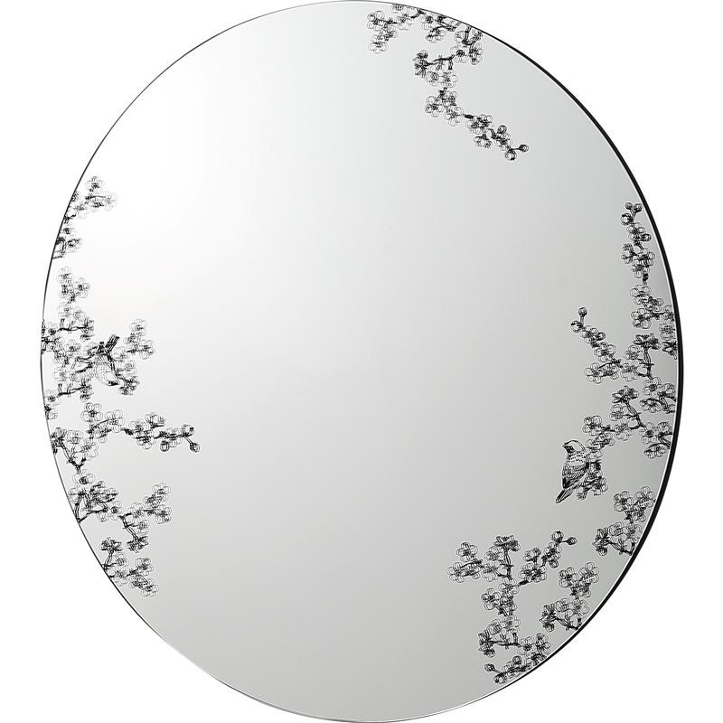 Camden Isle Floral Silk Wall Mirror I with Glass in Clear Finish