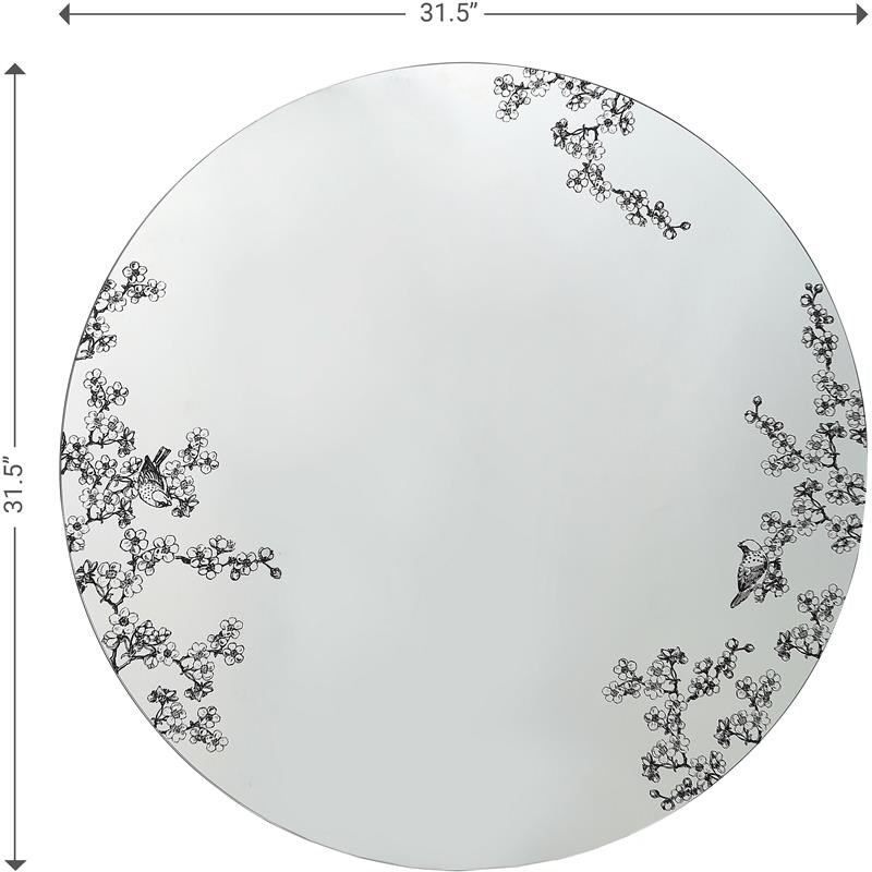 Camden Isle Floral Silk Wall Mirror I with Glass in Clear Finish