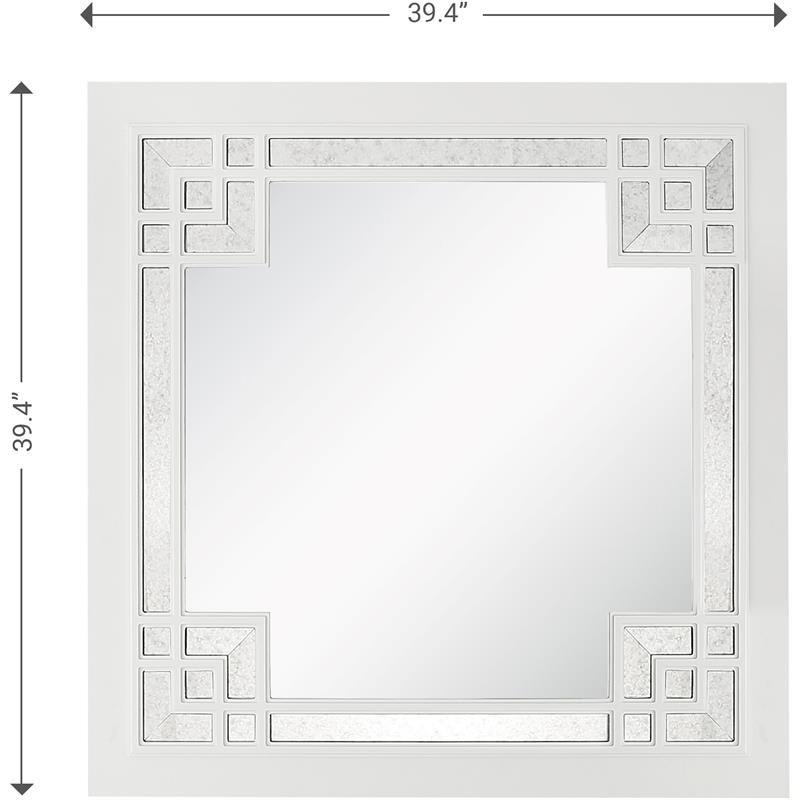 Camden Isle Dynasty Wall Mirror with Glass in White Finish