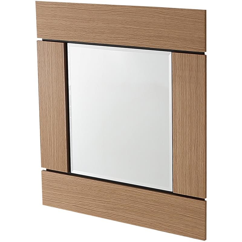 Camden Isle Barnes Wall Mirror with Wood in Brown Finish
