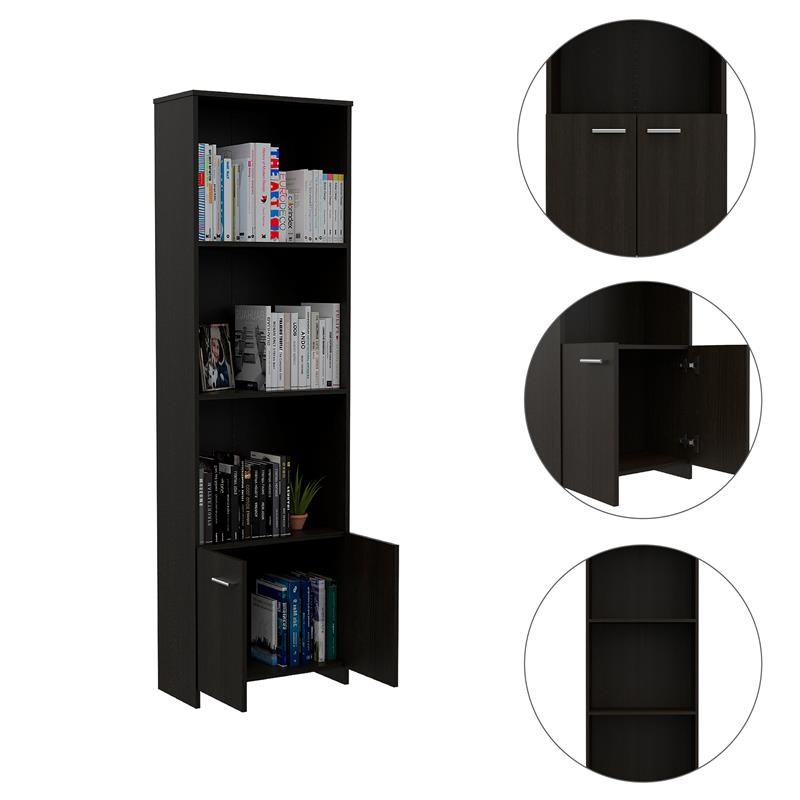Tuhome Furniture Lisa 4 Shelf Bookcase in Espresso
