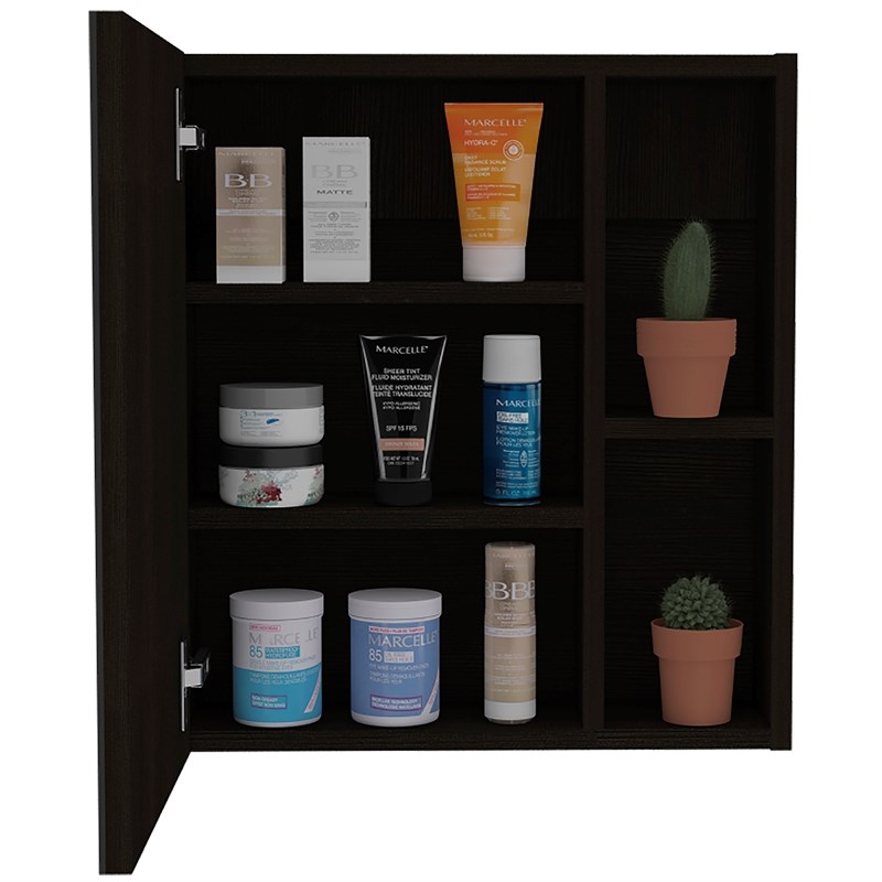 Tuhome Labelle Medicine Cabinet with Mirror Espresso