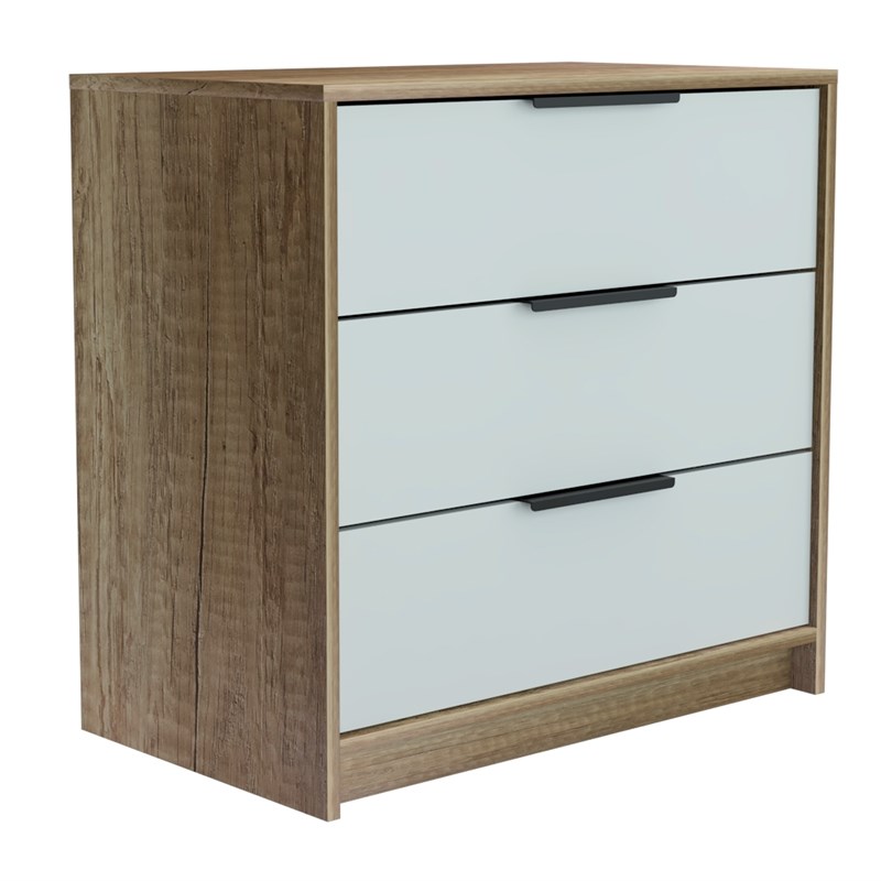 Tuhome Modern Engineered Wood Oak Kaia, Large Drawer Dresser White