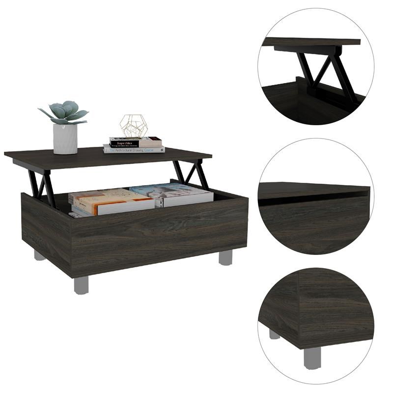 Tuhome Furniture Gambia Lift Top Coffee Table in Espresso Homesquare