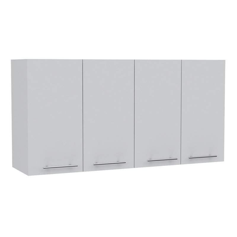 TUHOME 120 Modern Four-Door Wall Cabinet In White