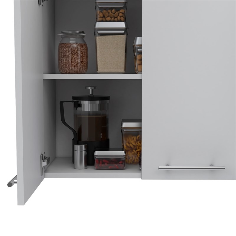 TUHOME 120 Modern Four-Door Wall Cabinet In White