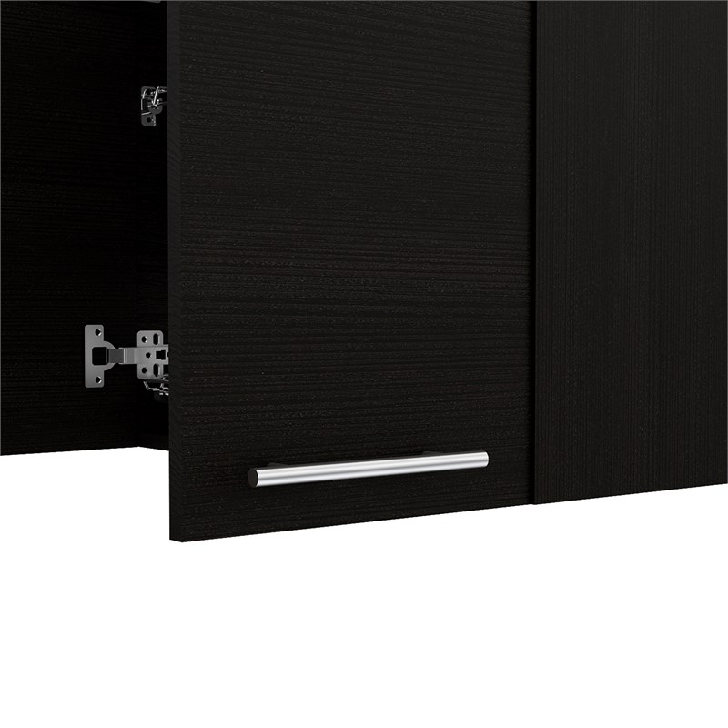 TUHOME Black Modern Engineered Wood 120 Four-Door Wall Cabinet