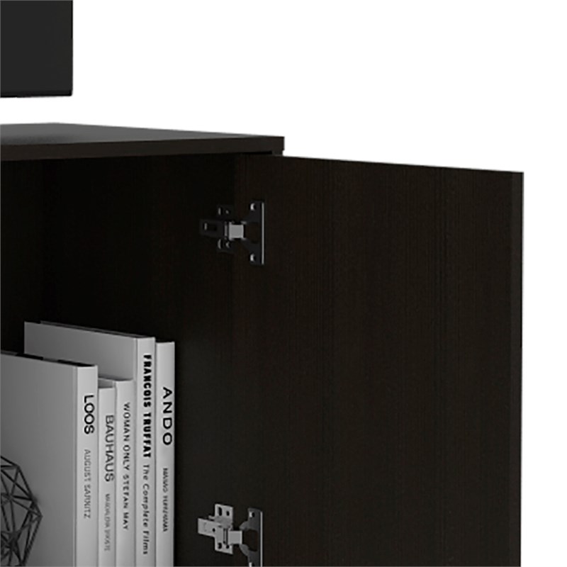 TuHome Black Modern Engineered Wood Prana Tv Stand