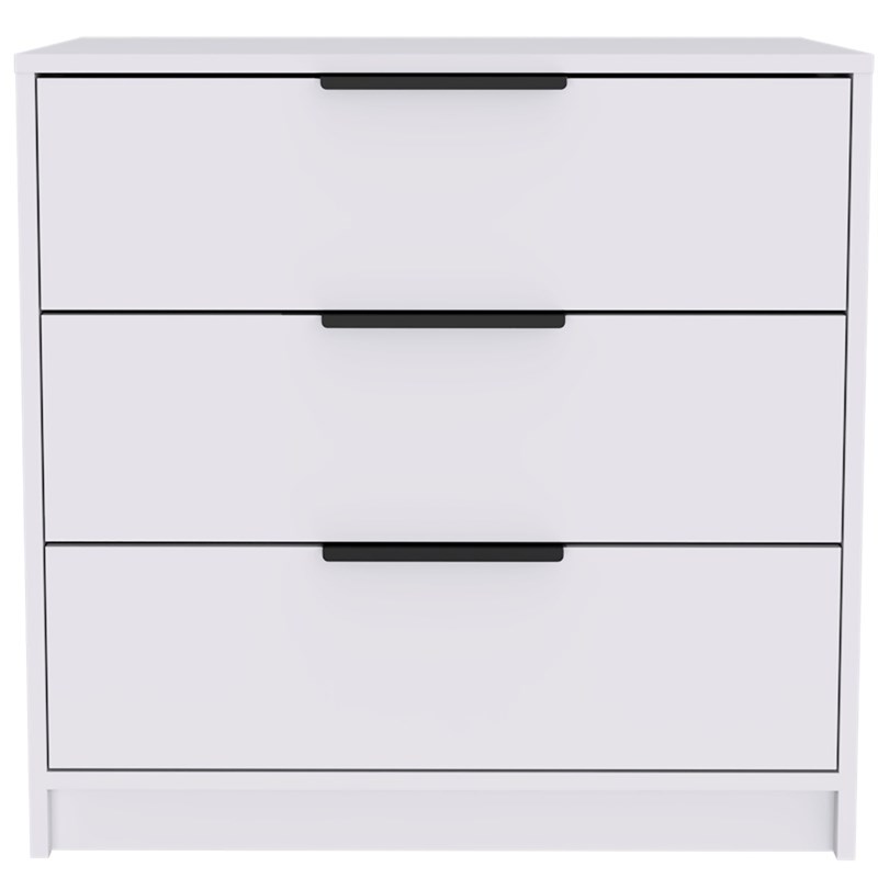 TUHOME Kaia 3 Drawer Dresser - White Engineered Wood - For Bedroom