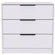 TUHOME Kaia 3 Drawer Dresser - White Engineered Wood - For Bedroom