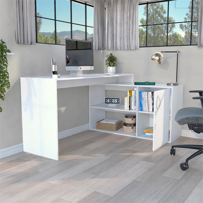TUHOME Axis Desk - White  Engineered Wood