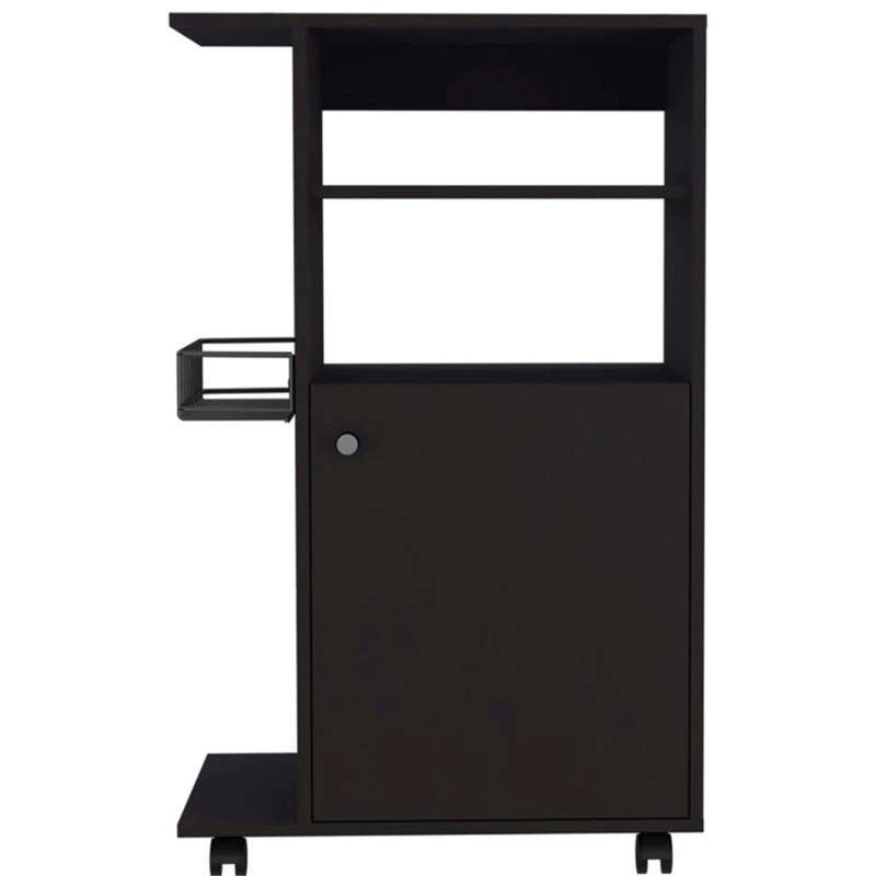 TUHOME Clip Kitchen Cart - Black  Engineered Wood - For Living Room