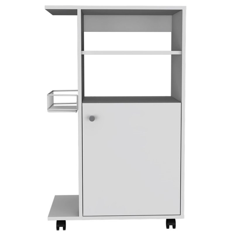 TUHOME Clip Kitchen Cart - White Engineered Wood - For Living Room