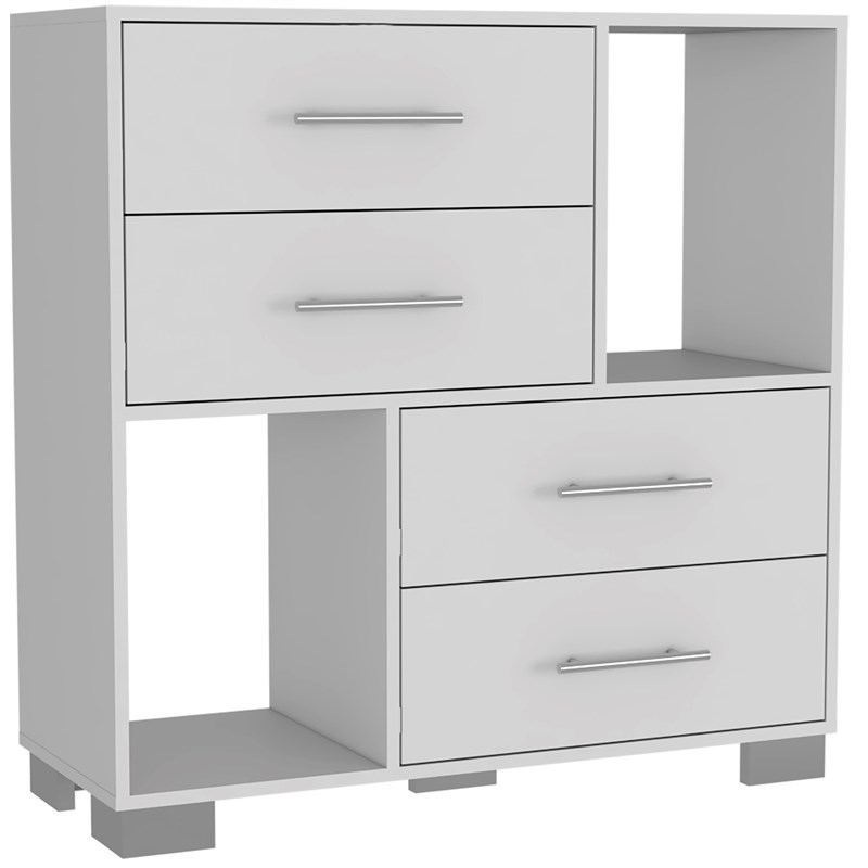 TUHOME Krista Dresser With Four Drawers - White Engineered Wood - For Bedroom