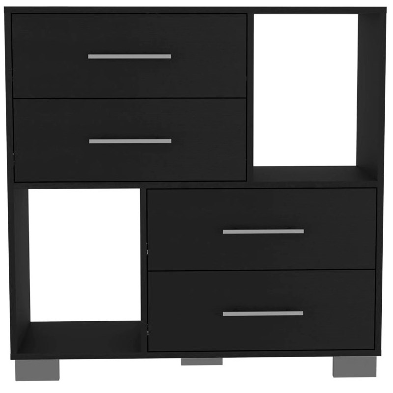 TUHOME Krista Dresser - Black  Engineered Wood - For Bedroom